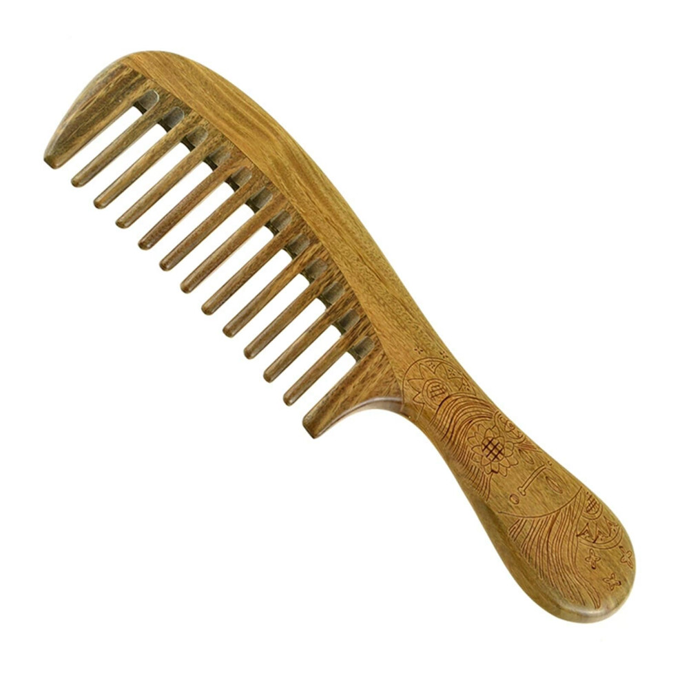 Unisex Wooden Comb Sandalwood Comb Hair Care Wide Tooth Comb Teeth Massage Scalp For Men Home (4) 1 Piece (1Pack) 4