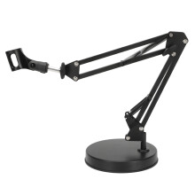 Metal Desk Lamp with Adjustable Gooseneck, Flexible Spring Balanced Arm for Home Office, Work, Study, Reading, E26 Base, Space-Saving Design (Black)