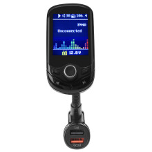 Kabelloser FM-Transmitter mit Bluetooth, 1,8-Zoll-Farbdisplay, Autoradio-Adapter-Kit mit Unterstützung für Freisprechfunktion, AUX-Ein- und