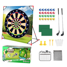 Chip and Stick golf game, Kids Golf Set, Golf hitting mat sports activities with training toy and swing training tool for children and adults Black
