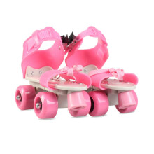 Roller Skates Adjustable Double Breasted Ice Skates 4 Wheels Beginner Indoor Outdoor Rollers Toddler Skating Shoes Gift
