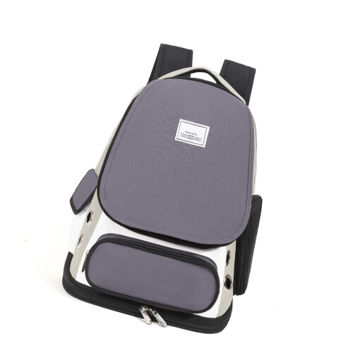 Cats Carrying Backpack Pet Carrying Bag Double Openings-Gray