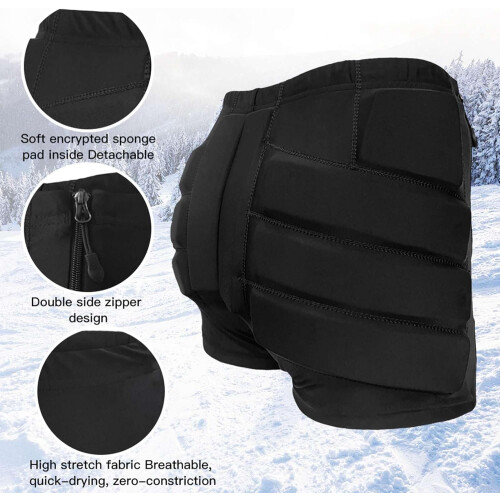 Crash Shorts for Hips, Buttocks, Removable, Breathable, Double Side Zip 42L 1