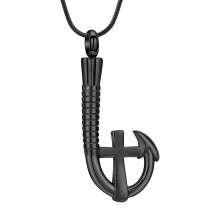 Unique Fish Hook Design Cremation Pendant for Pet-Black