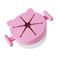Travel Friendly Snacks Bowl Silicone Lid for Toddlers-pink