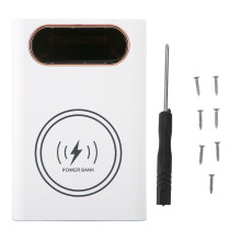 Tragbares Ladegerät, abnehmbares Powerbank-Gehäuse für Bastler, Weiß, kompatibel mit 21700-Akkus, 22,5 W Schnellladung, 15 W kabelloses Laden,