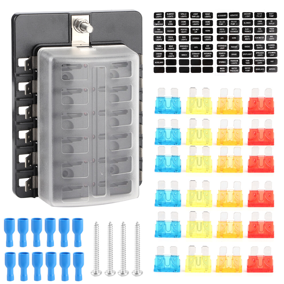 Blade Fuse 4 Automotive Circuit Protection, Standard Automotive Fuses W/ Color-Coded Plastic Housing 4 Fast Identification, Material Provides 9139052968813