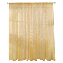 Charming Elegant Design Linen Look Rod Pocket Construction Golden Yellow Light Filtering Semi Sheer Opacity Privacy Drapes for Dining Room (Golden Yel