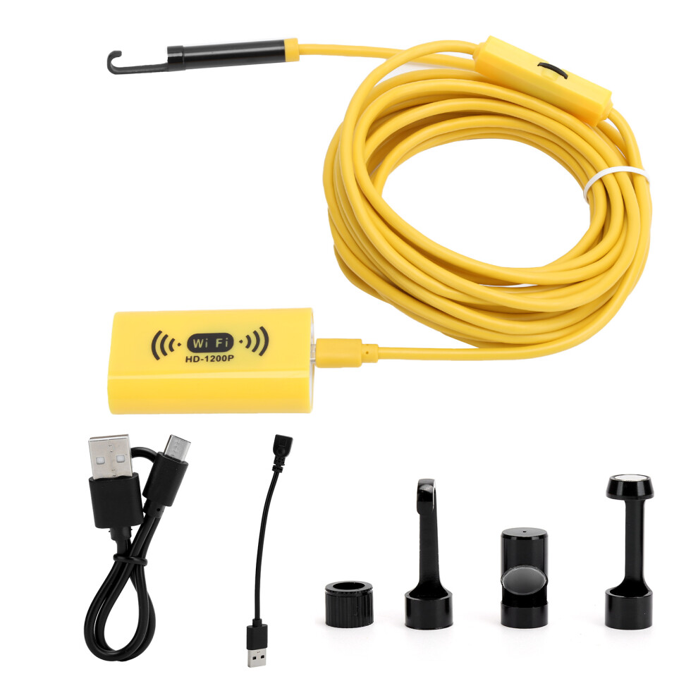 Professional Dual Lens Wireless Endoscope, Flexible Semi-Rigid Cable, 1200P Inspection Camera With Adjustable Led Lights For Tough Inspections 9486358063750
