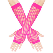 Women Long Fingerless Fishnet Gloves,Fashion Fishnet Arm for 80s Fancy Dress,Party, Festival, and Cosplay Scene Accessories,Fish Net Gloves