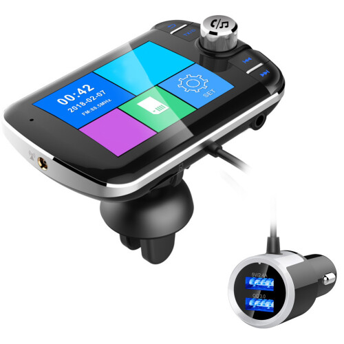 Κιτ αυτοκινήτου Hands Free, πομπός Bluetooth FM με δύο θύρες φόρτισης USB, οθόνη LCD γρήγορης 2