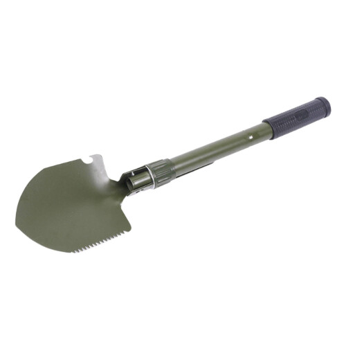 Compact folding shovel for gardening and planting outdoors, small with compass