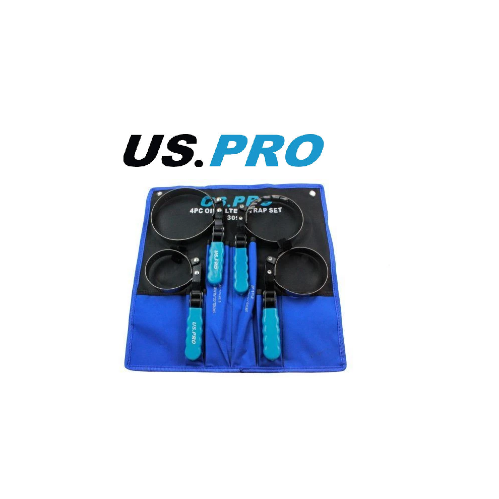 US PRO Swivel Oil Filter Strap Removal Wrench Set 4 Piece 3099