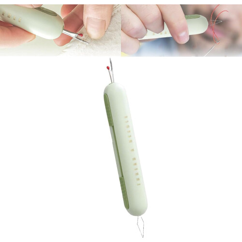 Improved Seam Ripper, Threader and Seam Remover, Needle Threader Tool (Green)