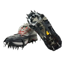 1 Pair Professional Climbing Irons 18 Nubs NonSlip Ice Snow Walking Shoes Spike Grip Winter Outdoor Equipment Camping Equipment Black, M (3640)