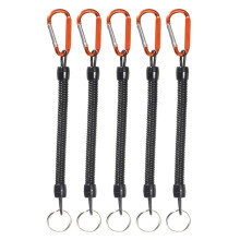 Pack of 5 Rolled Lanyards with Carabiner Retractable Lanyards Rolled Straps Safe Tackle Tool