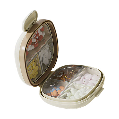 Lightweight Medicine Box Weekly Storage Case For Chronic-Khaki