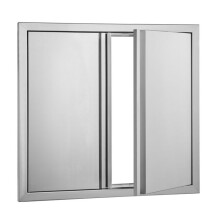 660x610 mm Porta de Acesso ao Churrasco-Duoku-Double Porta de Cozinha Externa em Aço Inoxidável-Porta de Parede Vertical Embutida