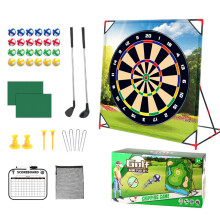 Golf Hitting Mat with Putting Practice Toy for Kids and Adults Black