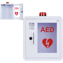 AED Defibrillator Storage Cabinet, Medical First Aid Cabinet with Key Lock