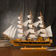 Vintage Sailing  Model Kits Modern Style DIY Assembling Wooden Model Replica  Model Sailboat Decoration Large White
