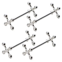 Set of 4 Alloy Chopsticks Support Forks Knife Holder Rack Stand Metal Table Decoration (Silver) Ref: 6300