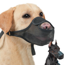 Hundemundschutz Maulkorb, AntiBellMaulkorb fr Hunde, Weicher verstellbarer MeshMaulkorb, Schwarz XL