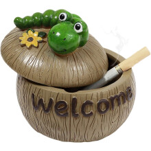 Bezaubernde Froschfigur für den Garten, niedliche Außendekoration mit Schildkröte, wetterfeste Harzfigur für Terrasse, Rasen und Garten,