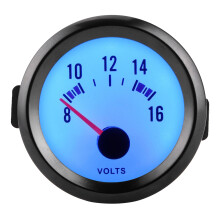 Spændingsmåler Meter4Cars 12V Universal LED Voltmeter Høj Følsomhed Nem Betjening Vandtæt Voltmeter Blå LED Lys Baggrundsbelysning med Orange