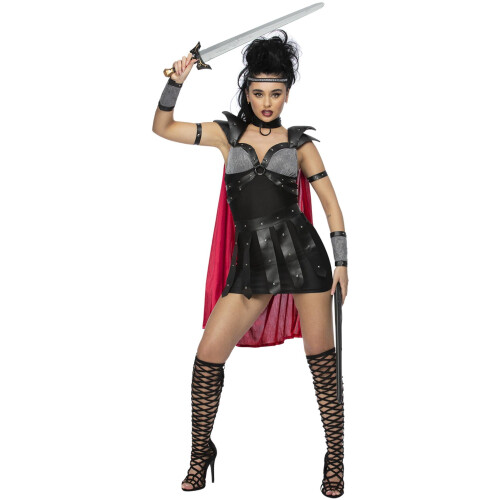 Smiffy's Fever Black Gladiator Costume , M 12-14