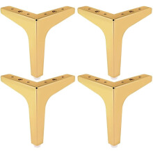 Pés de móveis em estilo industrial chique, ferro resistente com acabamento dourado, design triangular moderno, fácil instalação para projetos