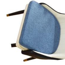 Coussin de siège élastique en coton et lin doux,-Bleu profond 1