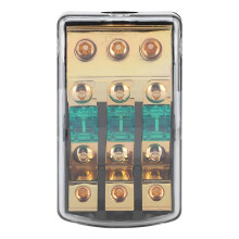 Mini ANL Fuse Block 4 Car Audio Systems Fused Power Distribution Block 0/2/4 Gauge In To 4/8/10 Gauge Out Featuring High Temperature Polycarbonate