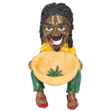 Aschenbecher mit Blattsymbol, Rasta-Design-Figur für ein stilvolles und praktisches Raucheraccessoire