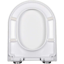 Sedile WC con chiusura ammortizzata, design ergonomico e sgancio rapido per sedili a V e a U, colore bianco, materiale resistente che garantisce una