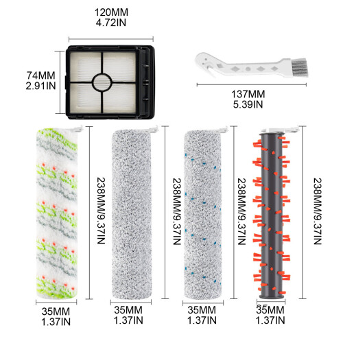 Filtres en rouleau de brosse multi-surfaces pour animaux de 2