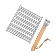 1pc Stainless Steel Grill Roller for Sausages, Durable BBQ Rack for Camping