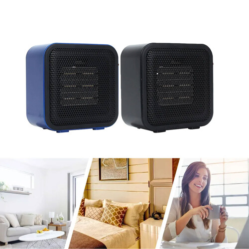 600W Efficient Space Heater Safe Mini Electric Heater-Blue US 2