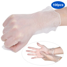Guantes de vinilo sin látex, guantes desechables seguros y cómodos para el servicio de alimentos, vinilo transparente, sin polvo, no tóxicos,