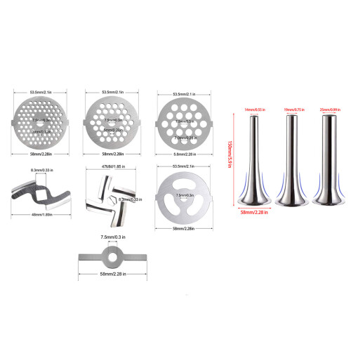 Food Processor Mincer Knife Stuffer Tubes Grinding Blade Grinder 2