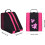 Roller Skate Bag with Handle, Three Compartments, Breathable Mesh Rose Red 3