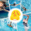Swimming Paddle, Hand Swimming Paddle  1 Pair  Adjustable Straps, Yellow 3