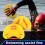 Swimming Paddle, Hand Swimming Paddle  1 Pair  Adjustable Straps, Yellow 2