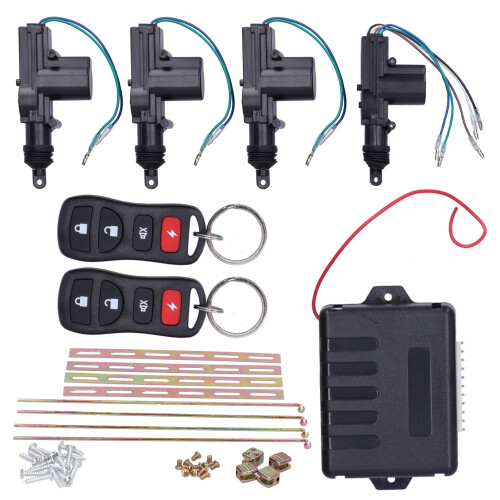 Remote Central Locking Car Kit Universal, Automatic Window Closure Support Keyless Entry System w/ Remote Trunk Release & LED Indicator 4 12V Vehicles 2