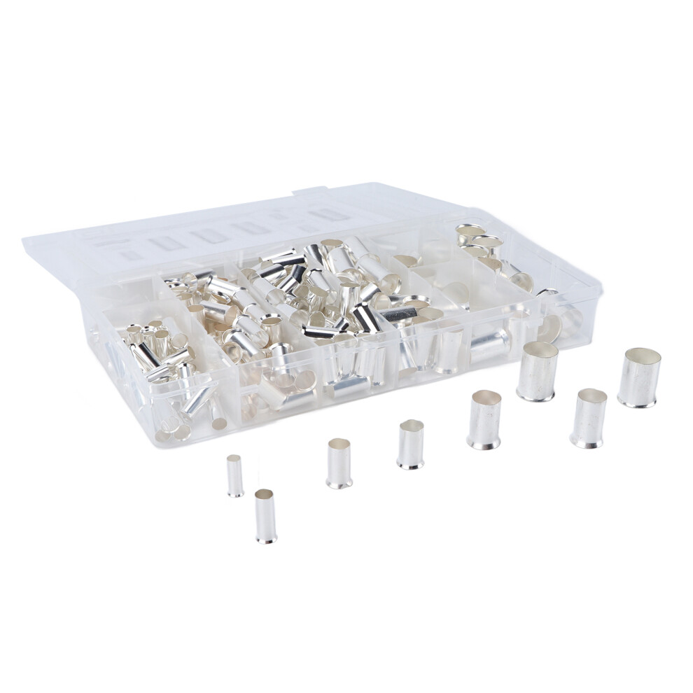 Crimp Terminal Connector Wire Ferrules Kits Plated Copper Oxidation Resistance Corrosion Resistance Insulation Flare Design Easy Wire Silver 9139052894563