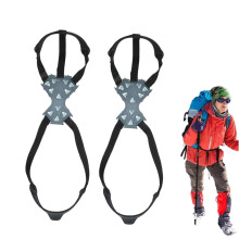 Ice Tongs for Shoes, Shoe Clips, Pull Snow Grips, 11 Steel Spikes, NonSlip Shoe Spikes for Hiking, Climbing, Climbing