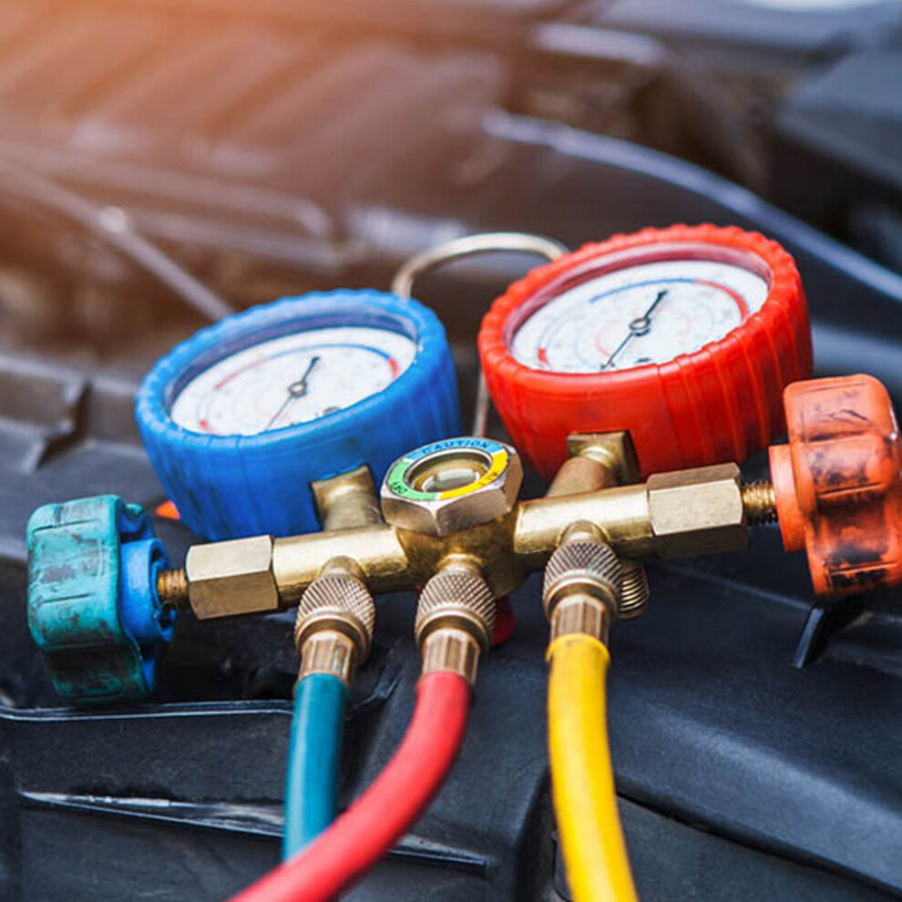 Heavy Duty 3-Way Ac Manifold Gauge Set With 5Ft Hoses & Couplers 5051367112399