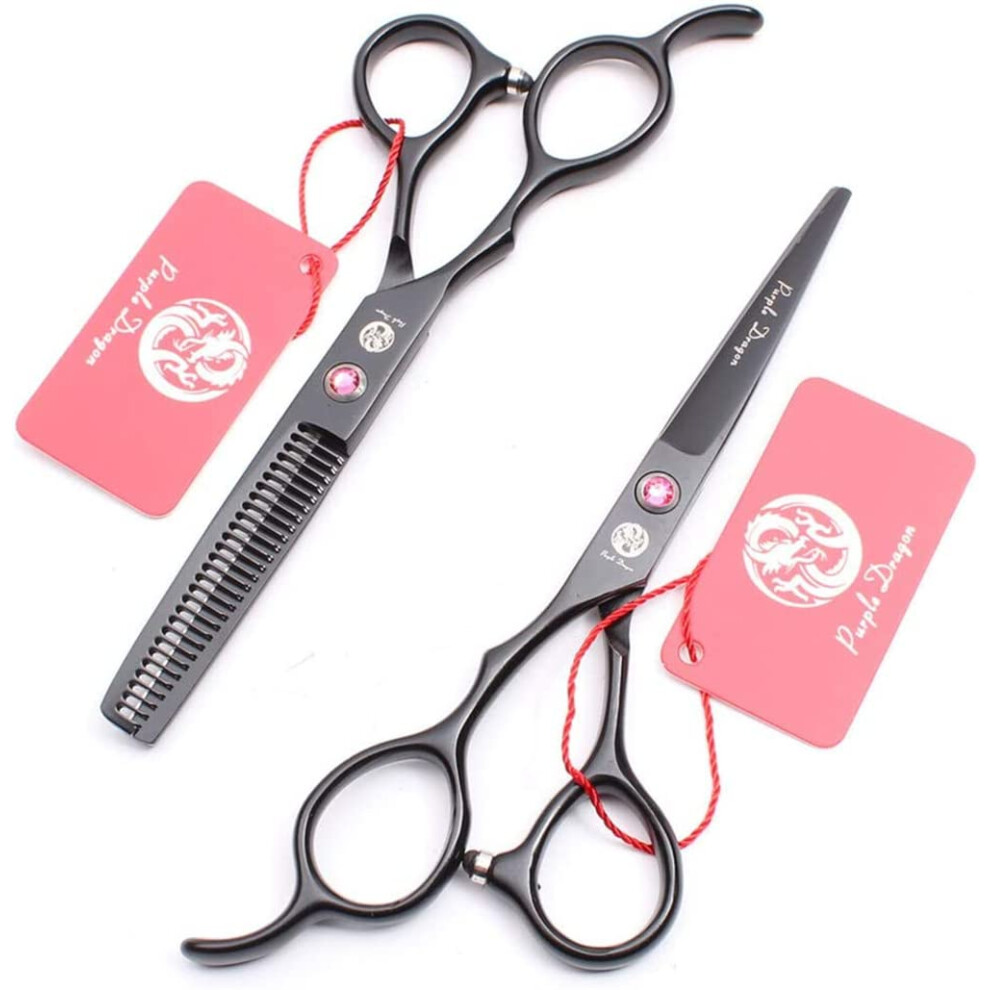 Black 6Cr Steel Hairdresser Scissors Lefthanded (, 2Pc), 5.5'