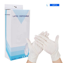 Unsterile Einweghandschuhe mit geringerer Elastizität für optimale Passform, puderfrei, Latexhandschuhe, Industriequalität, Größe L, Weiß, 100