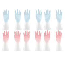 Gants de nettoyage sans latex pour usage domestique, doublure floquée confortable, gants en caoutchouc réutilisables doublés de coton avec une